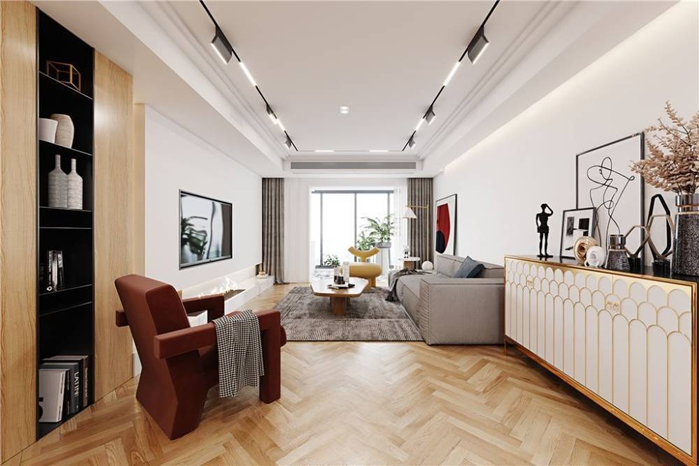 浦东新区证大家园150平米平现代简约风格三室户装修效果图