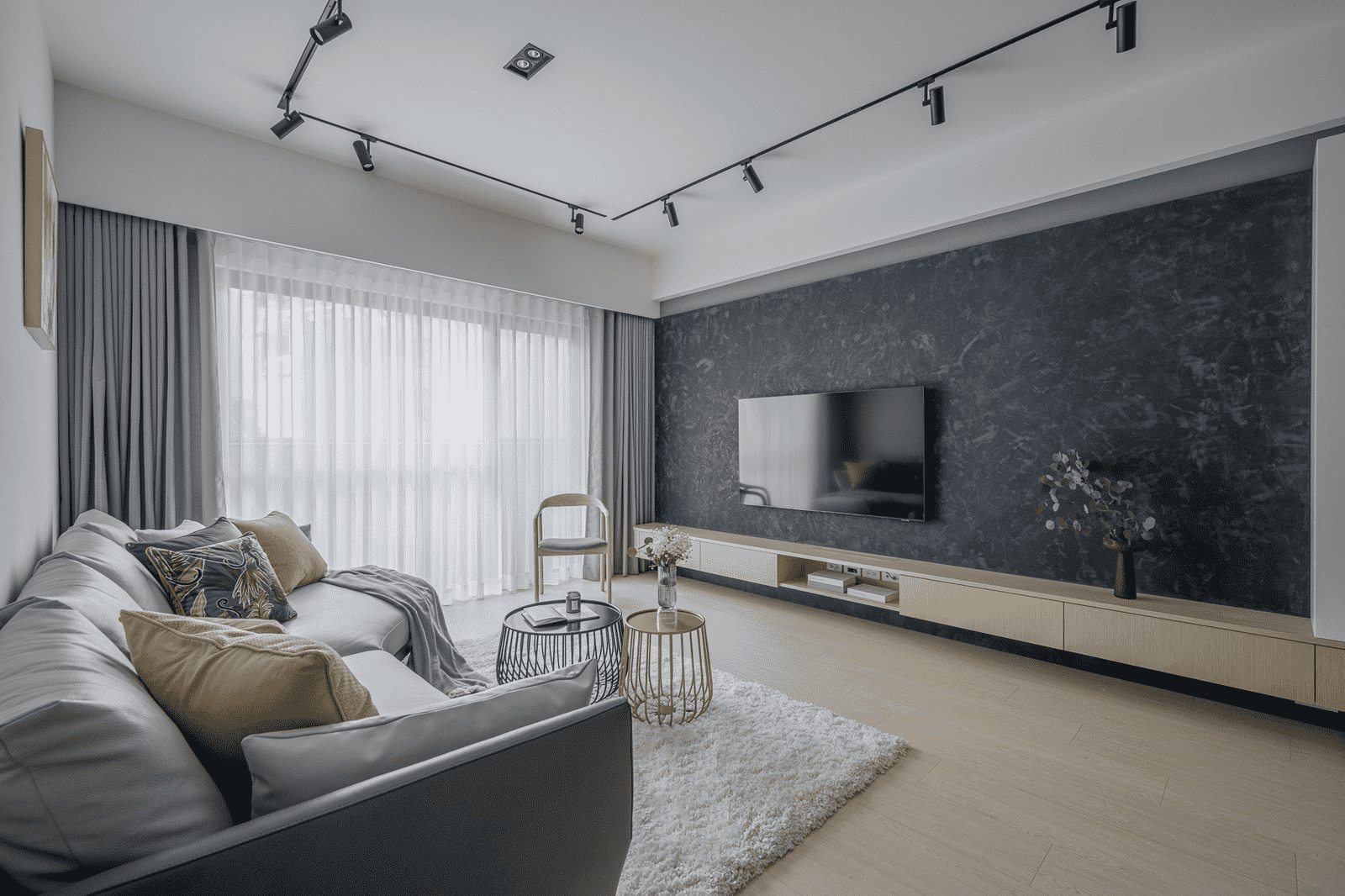 松江区秋雅苑87平米平现代简约风格两室户装修效果图
