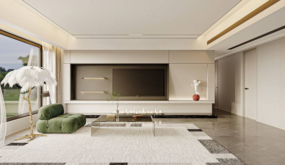 浦东凯佳公寓110平现代简约风格两室户装修效果图
