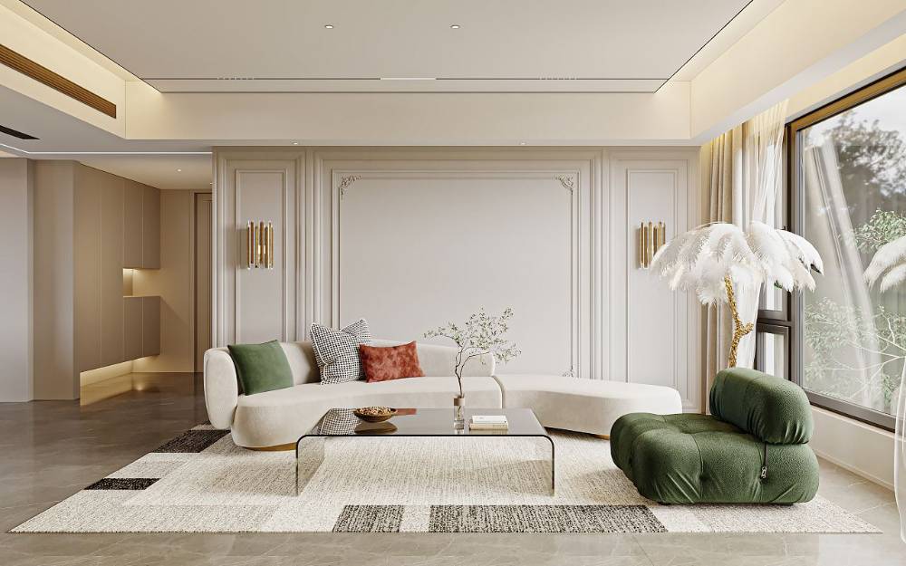 浦东凯佳公寓110平现代简约风格两室户装修效果图
