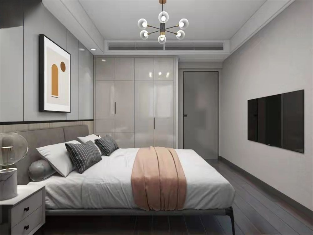 奉贤区海湾新家园110平米平现代简约风格三室户装修效果图