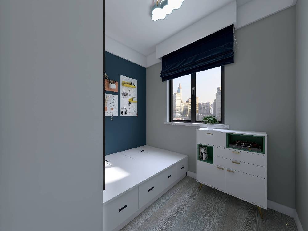 宝山区东方帕提欧88平现代简约风格两室户装修效果图