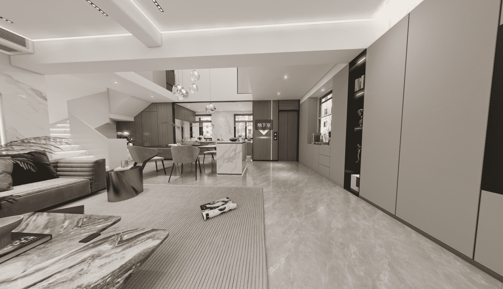青浦区海上湾然景轩100平米平现代简约风格两室户装修效果图