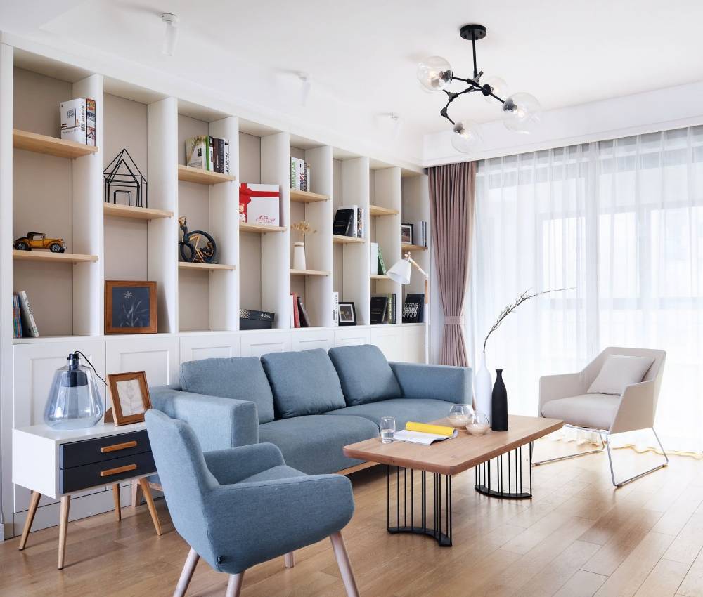 杨浦区城浦公寓105平现代简约风格两室户装修效果图