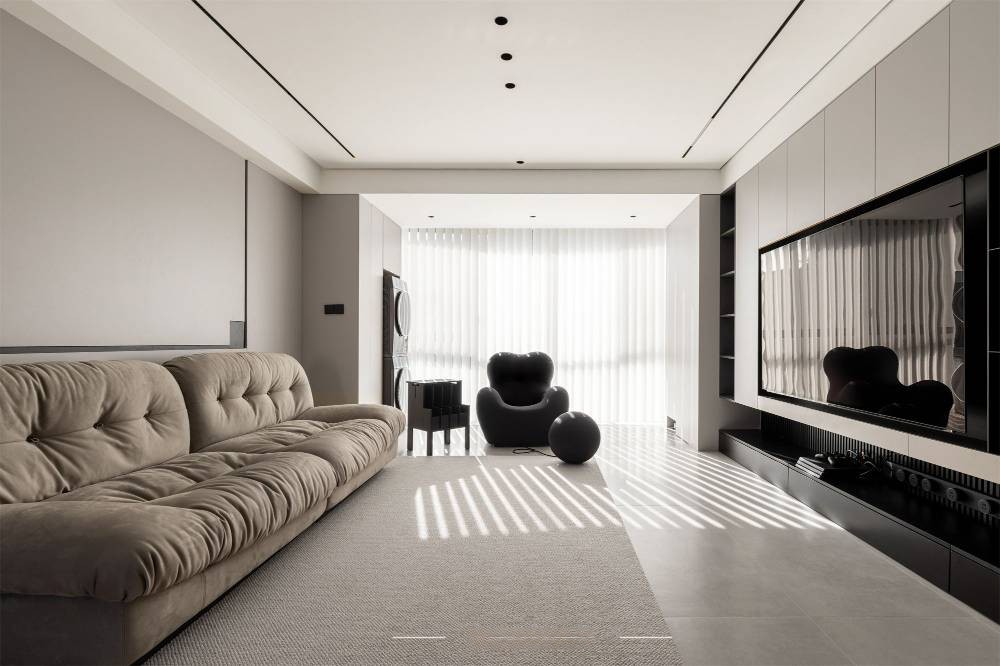 宝山区思致公寓130平现代简约风格三室户装修效果图