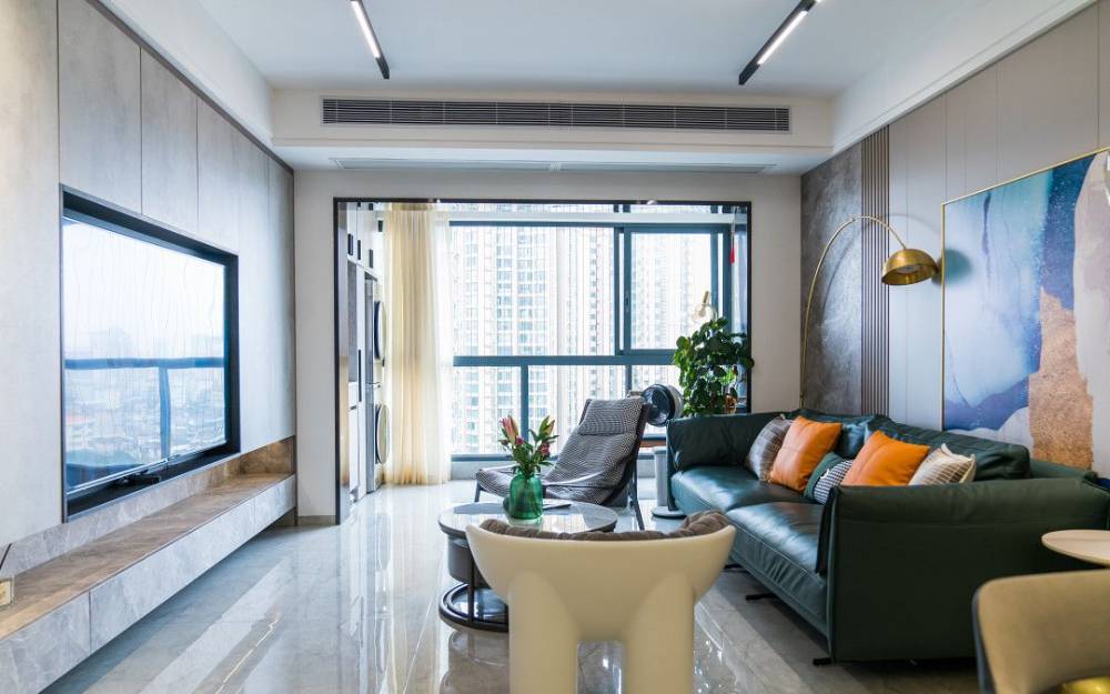 闵行区凤凰城102平米平现代简约风格三室户装修效果图