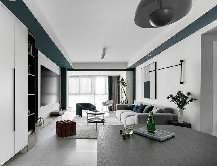 浦东新区绿缘公寓85平现代简约风格三室户装修效果图