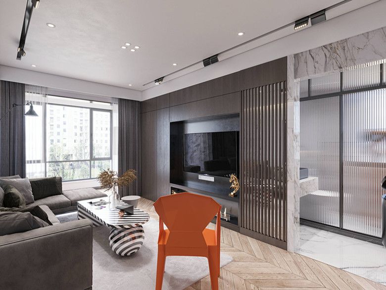 黄浦区实华公寓95平轻奢风格两室户装修效果图