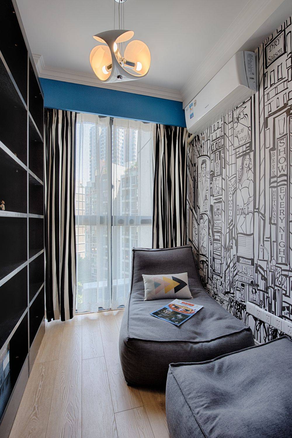 青浦区诚中城公寓105平现代简约风格复式装修效果图