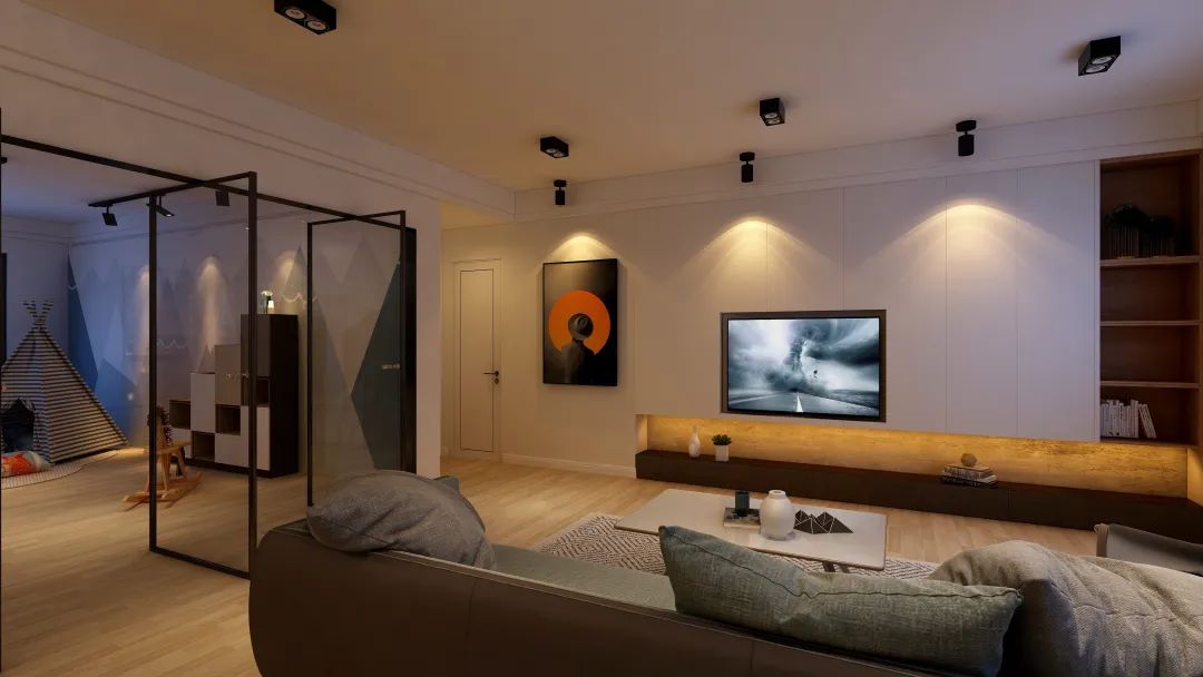 虹口区国际公寓80平现代简约风格两室户装修效果图