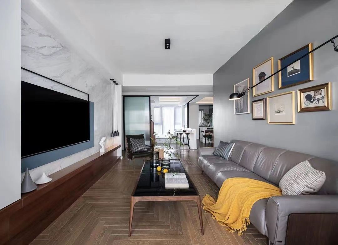 松江区信达蓝尊105平米平现代简约风格两室户装修效果图