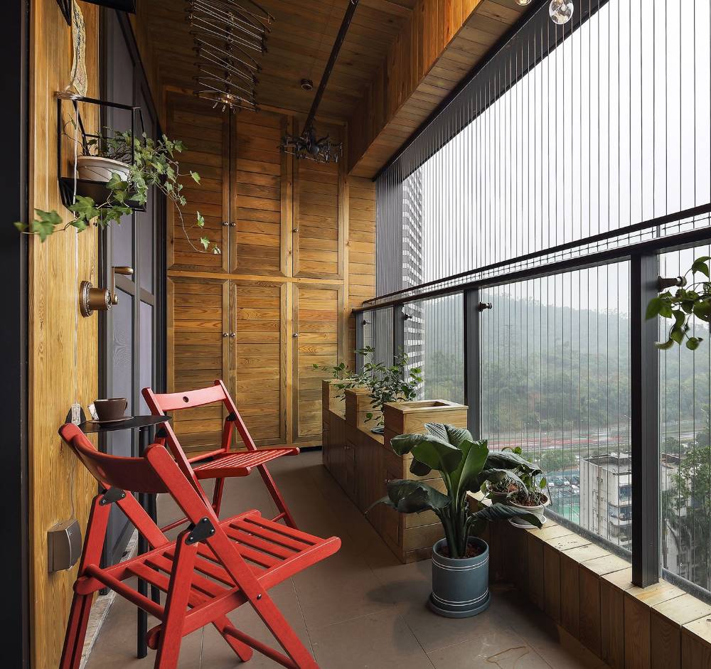 金山区枫岸华庭88平工业风风格两室户装修效果图
