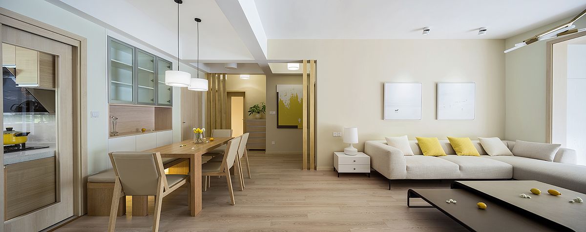长宁区中山公寓123平米平现代简约风格三室户装修效果图