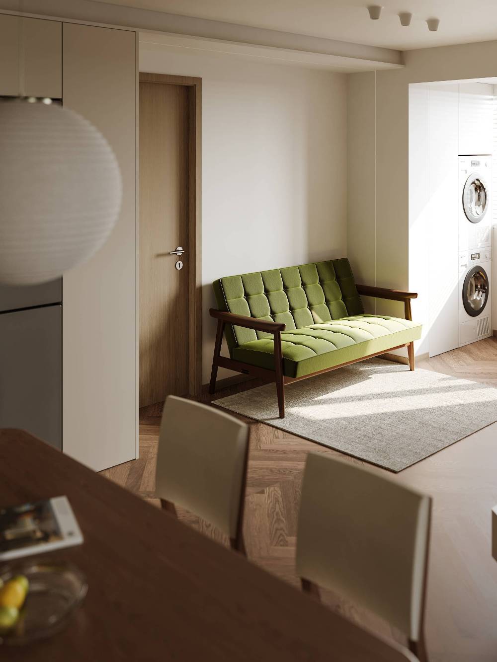 松江区教师公寓87平现代简约风格两室户装修效果图