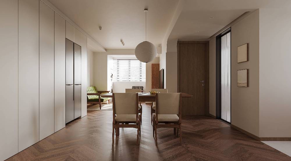 松江区教师公寓87平现代简约风格两室户装修效果图