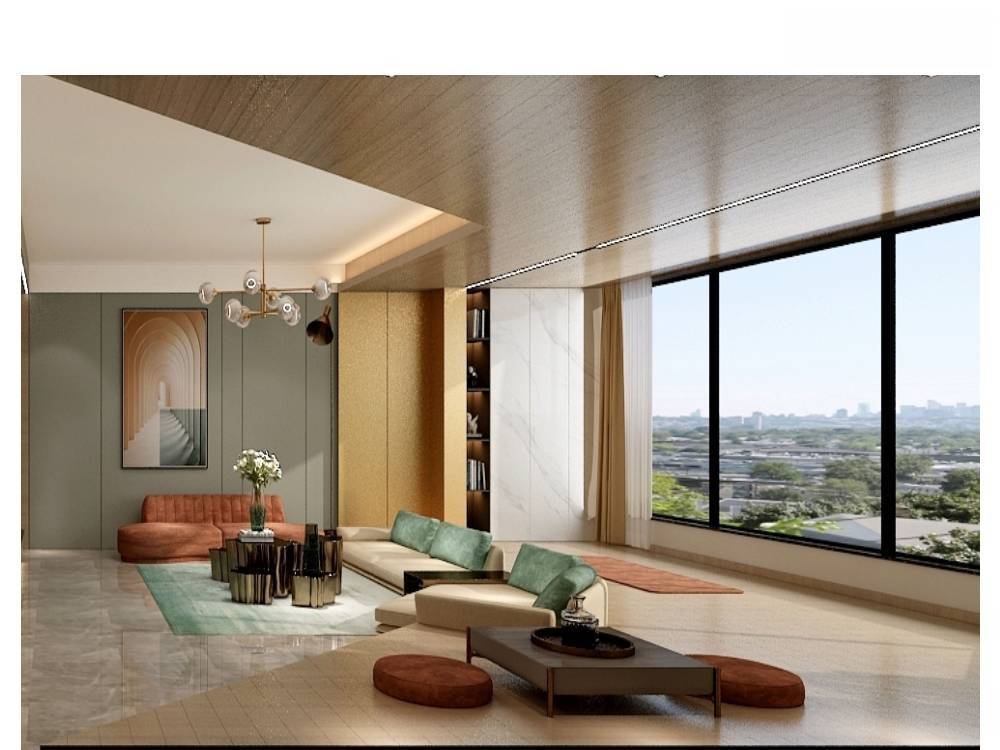 徐汇区尚海湾豪庭139平米平现代简约风格两室户装修效果图