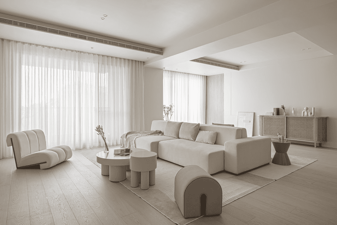 嘉定区嘉宝紫提湾113平米平现代简约风格三室户装修效果图