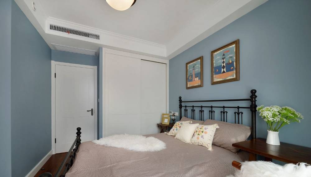 普陀区中海紫御豪庭140平美式风格三室户装修效果图