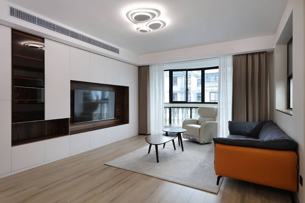 奉贤区新南家园120平米平现代简约风格五室户装修效果图