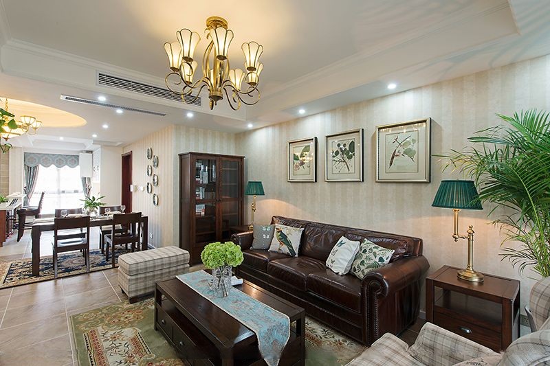 杨浦区保利香槟苑150平轻奢风格三室户装修效果图