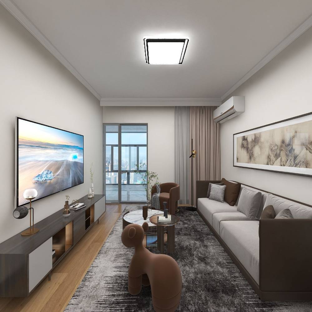 宝山区中环国际公寓148平米平现代简约风格三室户装修效果图