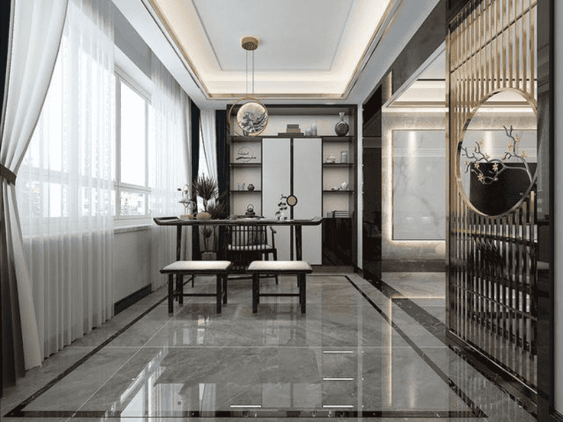 松江区丽水华庭170平米平中式风格四室户装修效果图