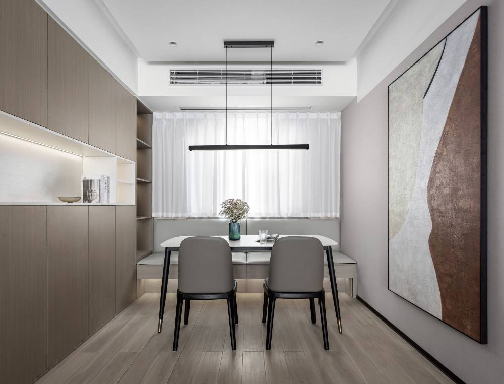 宝山区共康公寓120平现代简约风格三室户装修效果图