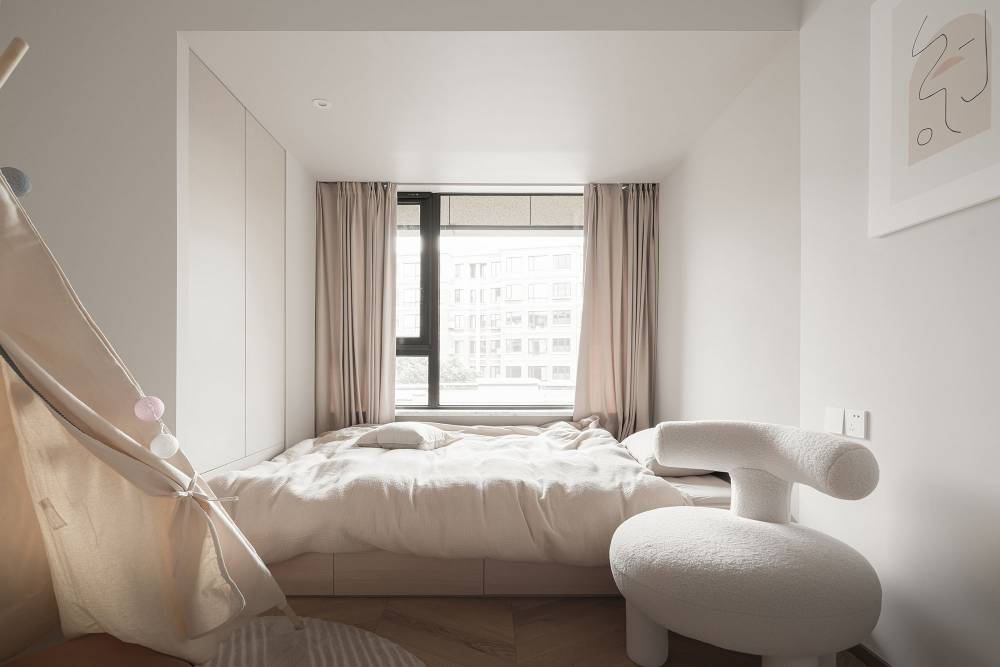 徐汇区实业公寓95平北欧风格两室户装修效果图