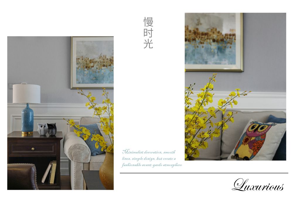 虹口区绿洲紫荆花园106平美式风格三室户装修效果图