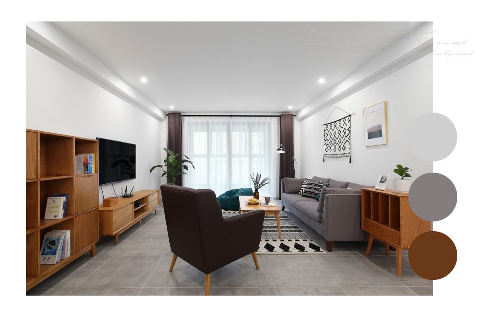 浦东新区证大家园105平北欧风格三室户装修效果图