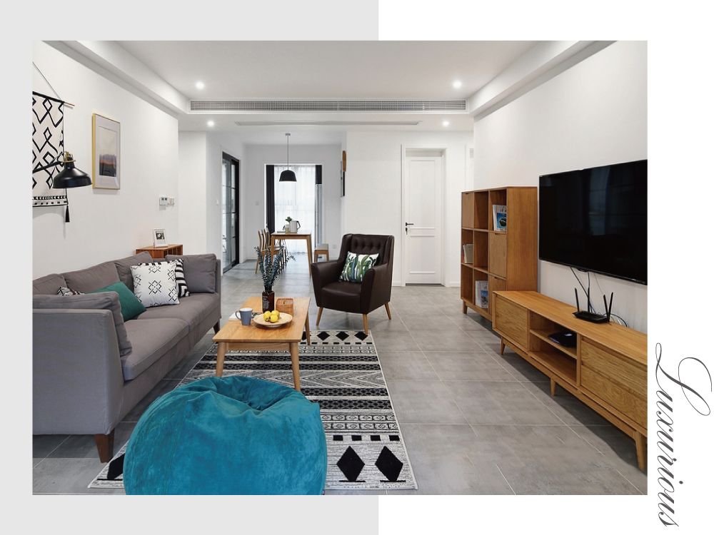 浦东新区证大家园105平北欧风格三室户装修效果图
