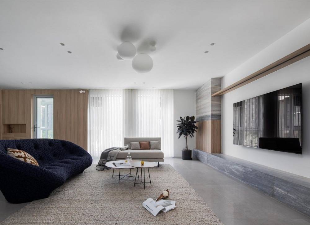 杨浦区建德国际公寓140平现代简约风格三室户装修效果图