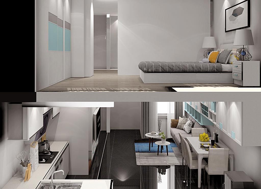 浦东新区星金家园120平现代简约风格两室户装修效果图