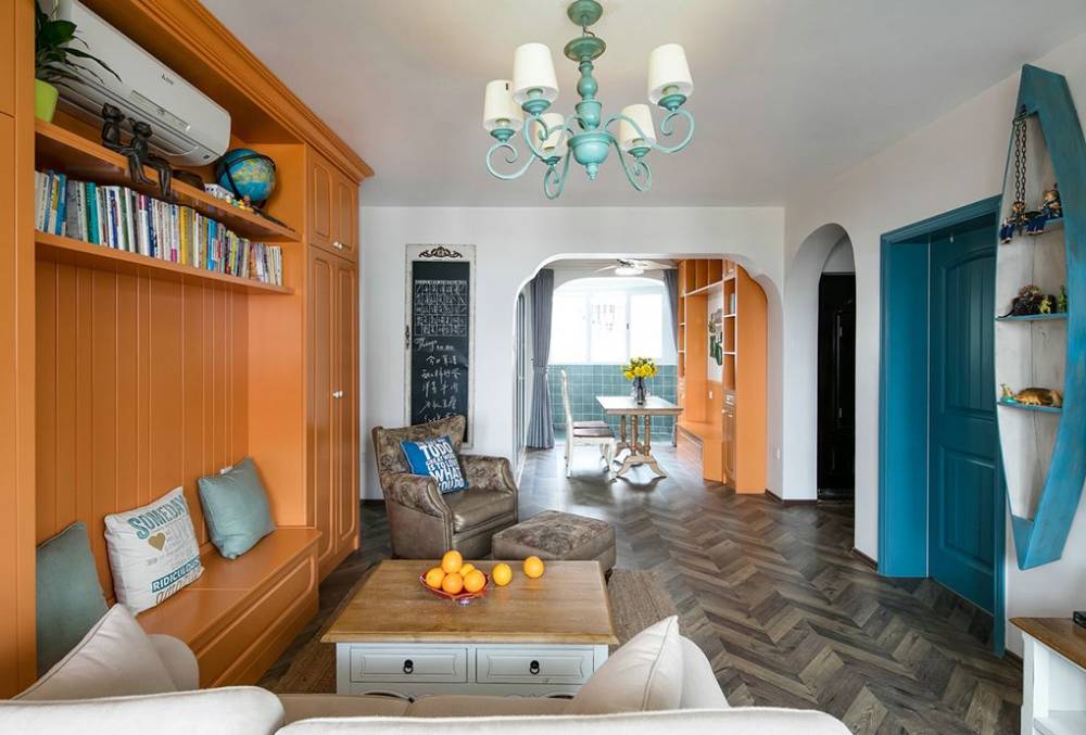 杨浦区莱茵半岛125平地中海风格三室户装修效果图