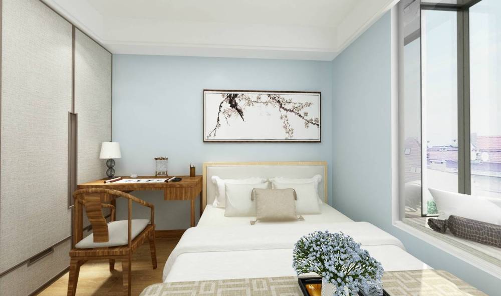 浦东爵仕悦恒大国际公寓110平中式风格三室户装修效果图