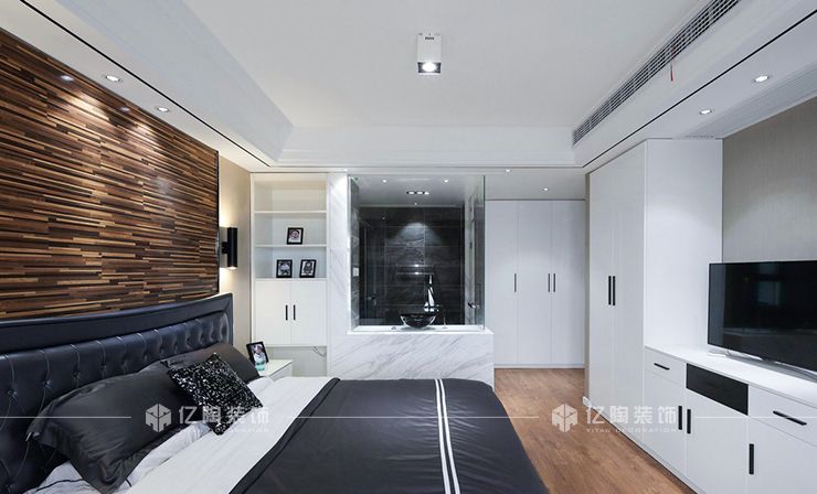 嘉定区常发豪庭国际140平现代简约风格三室户装修效果图