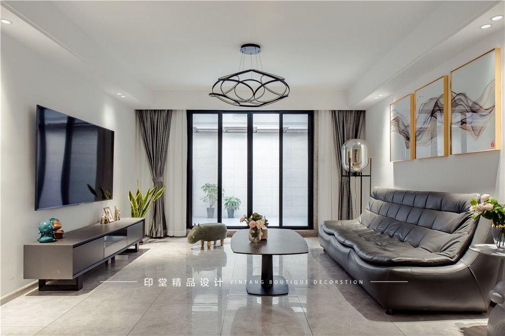 宝山区中环国际公寓210平现代简约风格别墅装修效果图