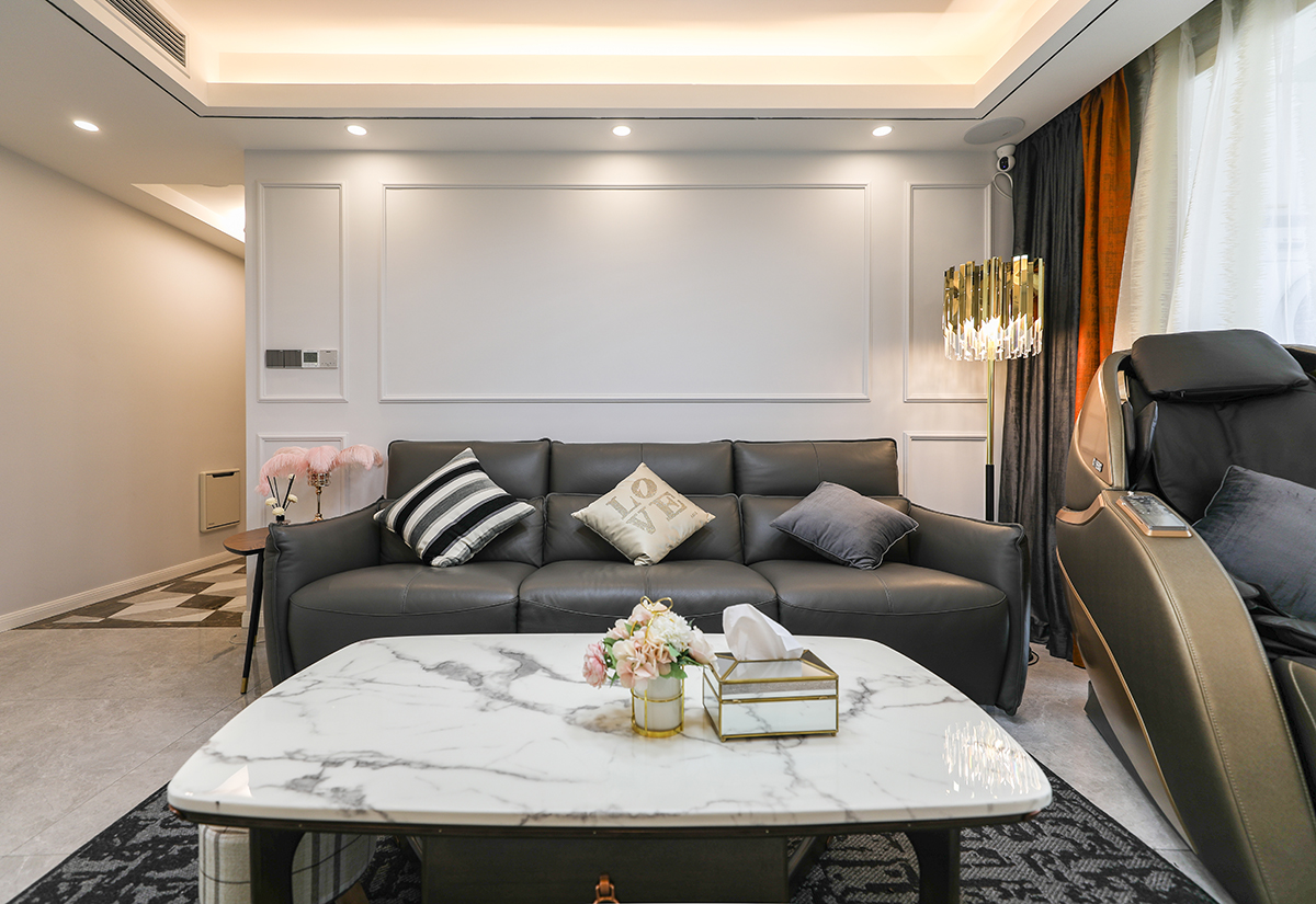 宝山区中环国际公寓3期125平现代简约风格三室两厅装修效果图