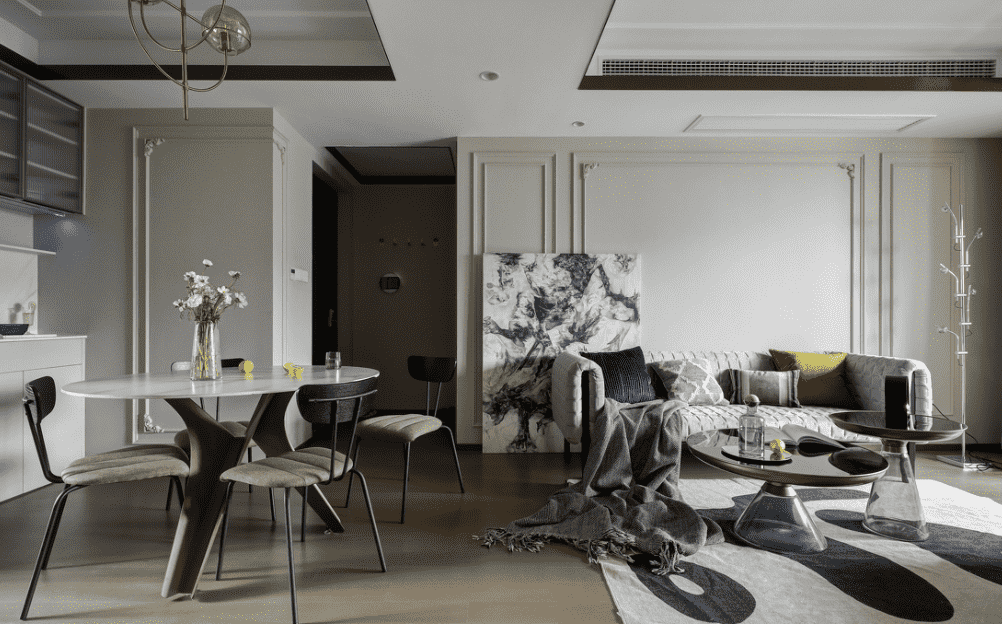 静安区康悦亚洲花园115平轻奢风格三室户装修效果图