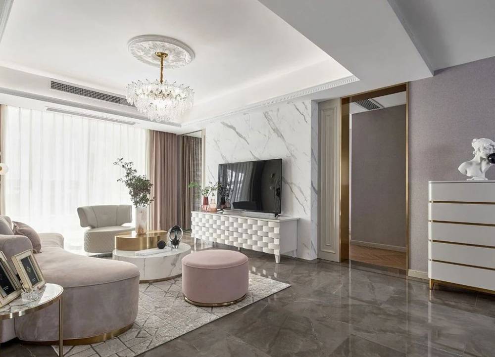 浦东绿缘公寓143平欧式风格三室户装修效果图
