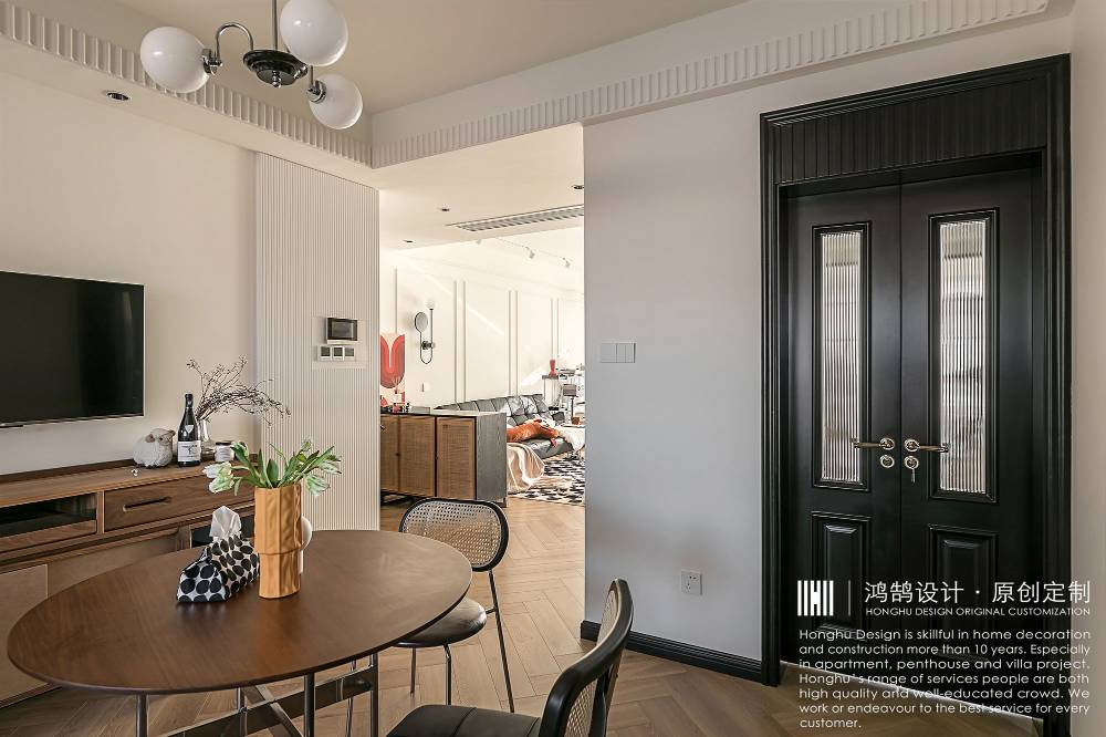 普陀区中关村公寓98平法式风格两室户装修效果图