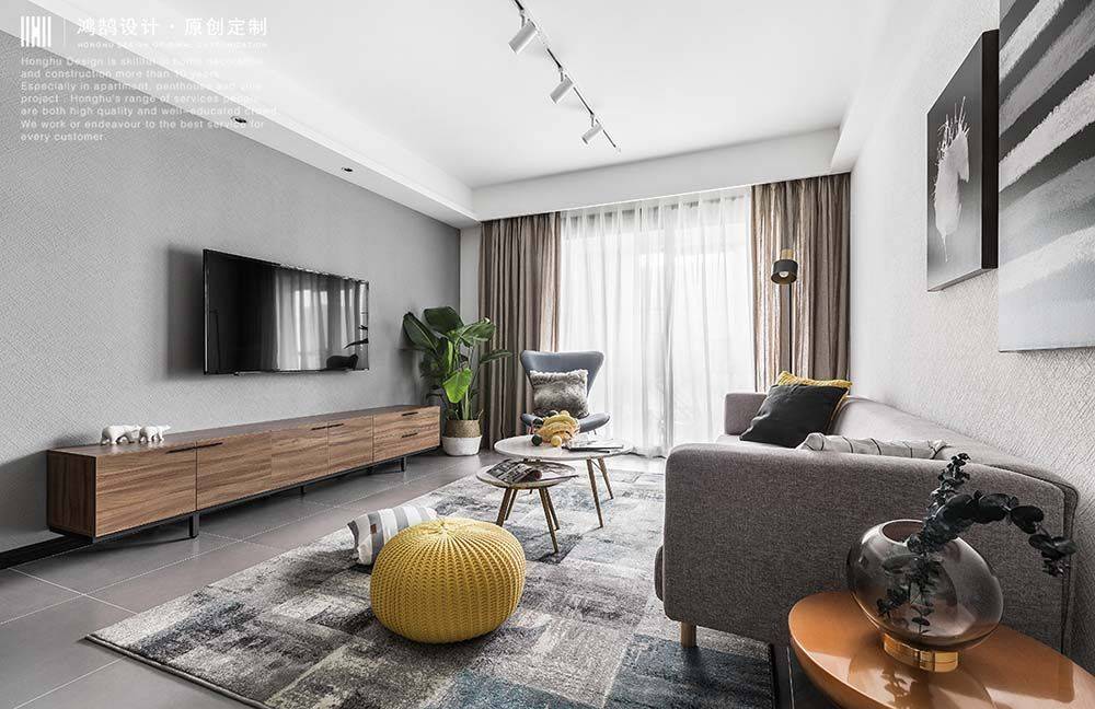 浦东绿地康林公寓100平北欧风格三室户装修效果图