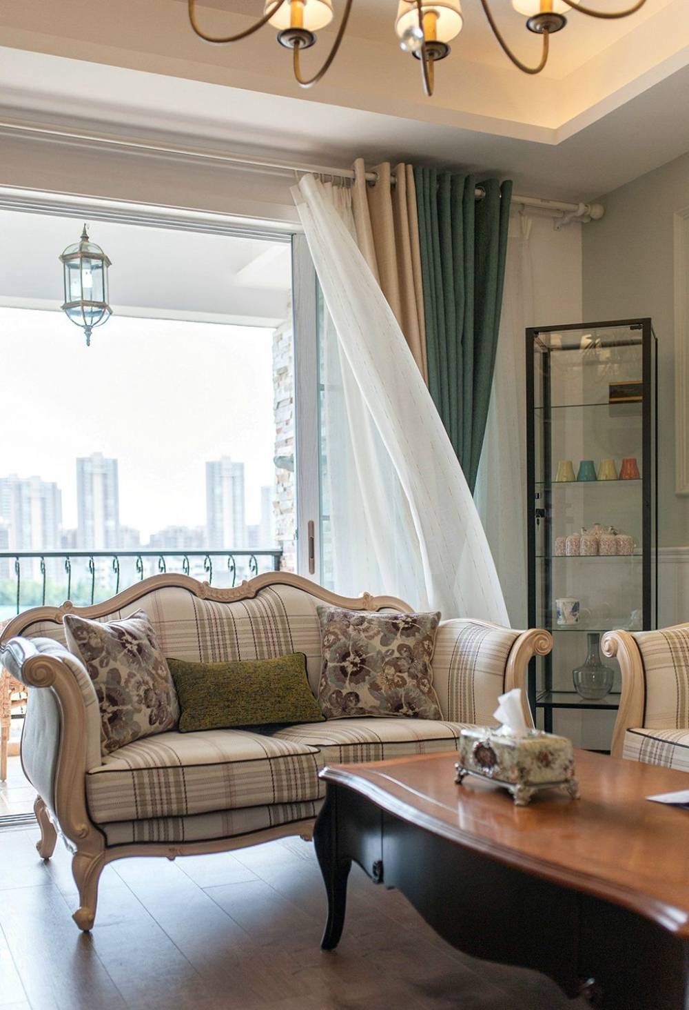 嘉定区嘉宝紫提湾112平美式风格两室户装修效果图