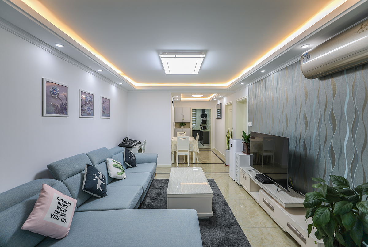 宝山区宝启公寓56平现代简约风格二室一厅装修效果图