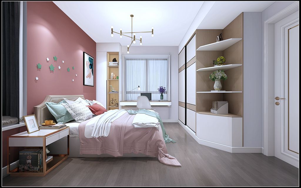 浦东清漪园公寓127平轻奢风格三室户装修效果图