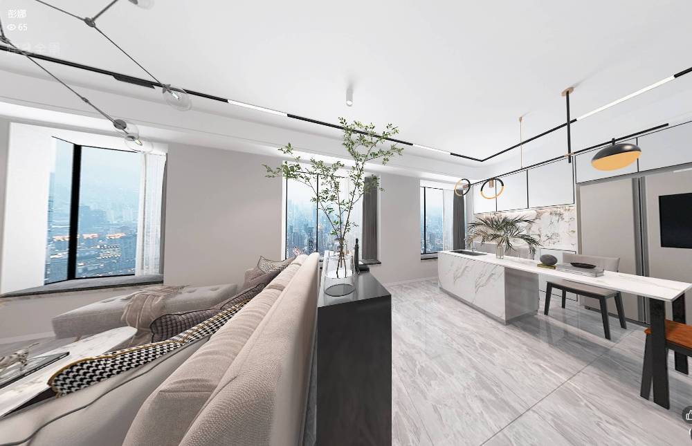 浦东新区建华公寓100平现代简约风格三室户装修效果图