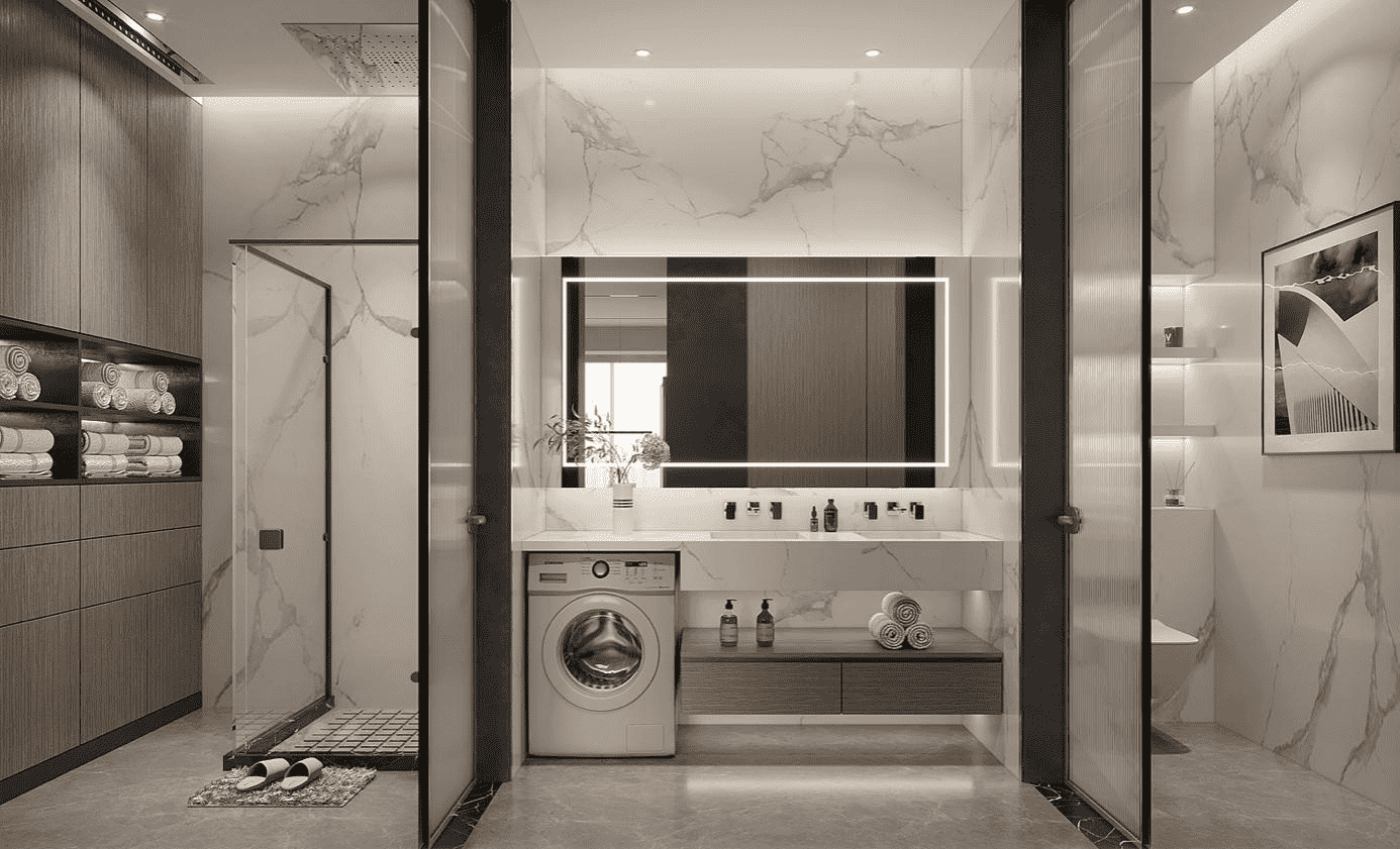 浦东新区东和公寓187平现代简约风格三室户装修效果图