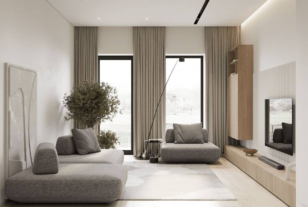 浦东新区南田公寓160平现代简约风格三室户装修效果图