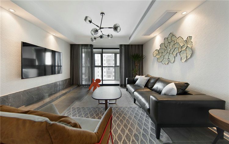 徐汇区尚海湾豪庭103平现代简约风格两室户装修效果图