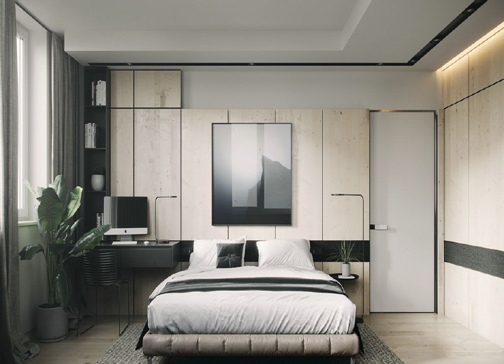 徐汇区华侨公寓58平米平现代简约风格一室户装修效果图